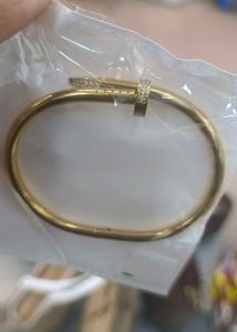 Gold Nail Bangle Bracelet