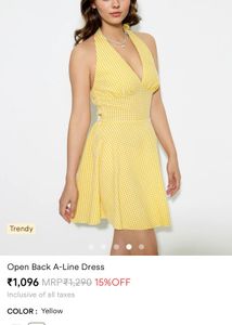 Yellow Gingham Halter Dress