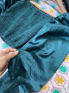 Sea Green Satin Crop Top❌