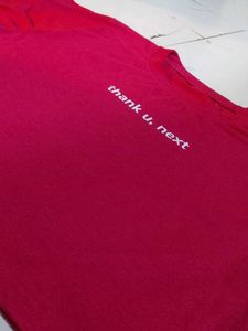 Pink &#34;thank u, next&#34; Cropped Tee