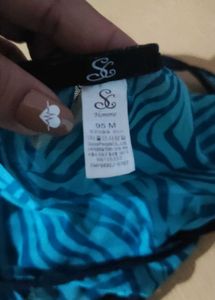Teal Zebra Print Thong Size- M/l Can Be Worn.
