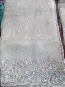 Elegant Silver Embellished Pakistani Suit