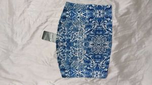 Shein Fitted Strapless Floral Print Crop Tube Top