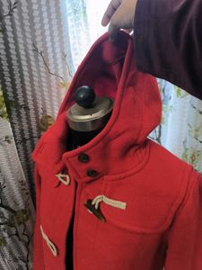 Red Hooded Duffle Coat