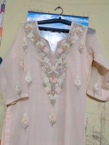 Embroidered Peach Suit Set