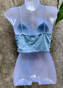 I. Blue Crop Top
