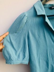 Zara Blue Crop Top