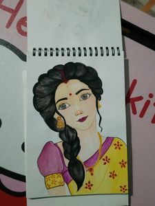Traditional Indian Girl Drawing