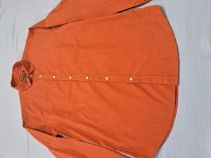 DENNIS LINGO Orange Long Sleeve Button Down