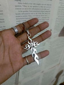 Flame Cross Necklace