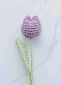 Crocheted Purple Tulip ( randome colour ) Any 2