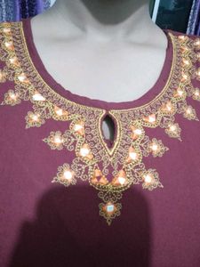 Elegant Maroon Embroidered Kurta