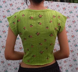 Vintage Floral Knit Cardigan