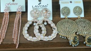 New Earrings And Jhumkas Set Of 7 Pieces