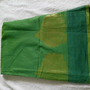 Green Brocade Banarasi Cotton Saree