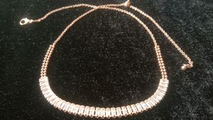 Anti Tarnish Rosegold Tennis Choker Vth Earrings