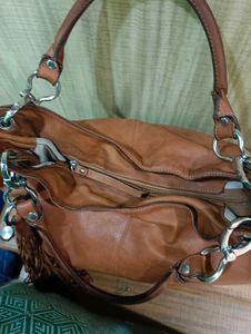 Imported Brown Leather Handbag
