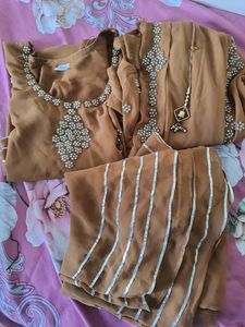 Women 4 Piece Party Wear Suit