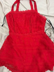 Red Eyelet Dress