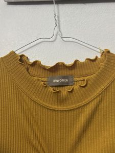 Mustard Ribbed Top