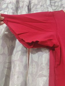 Chemistry Women Red Solid Pure Cotton Top