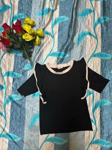 Black Ruffle Top