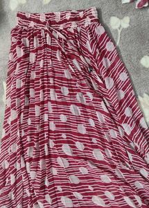 Striped Polka Dot Maxi Skirt