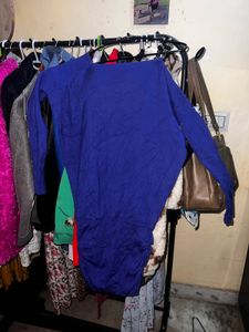 Stylish Blue 👗 one side off shoulder