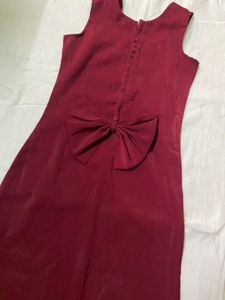 Maroon Stiched dress