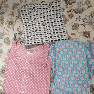 Combo Of 3 Jaipuri Short Kurti