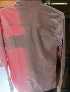Men Pink, White Printed Polycotton Unstitched Shirt Material (Free Size) Lycra Shirt Only Use 5 Times