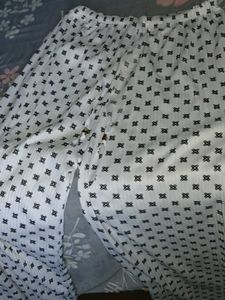 White  &amp;Black Printed Daily Wear Plazo