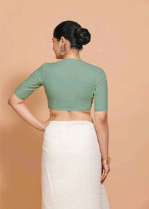 Elegant Green Saree Blouse (M Size)