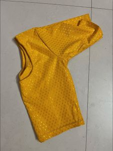 Yellow Readymade Saree Blouse