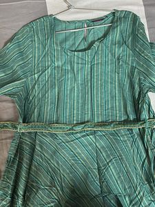 Green Striped Dress Akkriti