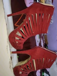Red Cage Heel Booties