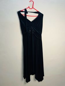 Zara Black Halter Neck Part Wear Dress