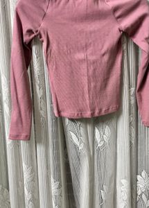 Pink Ribbed Sweetheart Top