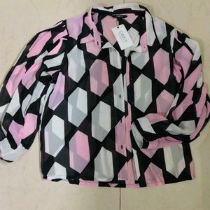 Trendy Geometric Print Top