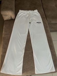 Bonkers White Wide Leg Sweat Pants