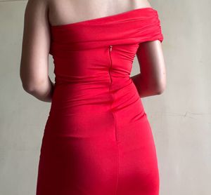 Red Floor Length Dress