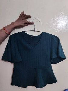 ONLY Green Peplum Top