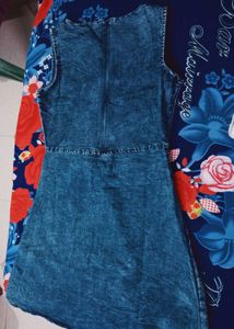 Denim Frock with Lace-Up Detail
