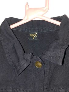 Black Denim Cropped Jacket