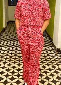 Red Zebra Print Two-Piece Set