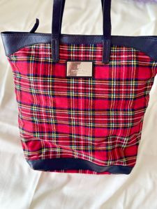 Ivory Tag Tartan print / Plaid Tote bag