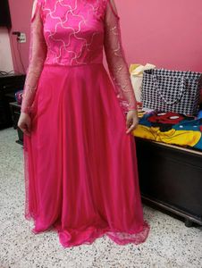 Pink Gold Shoulder Gown
