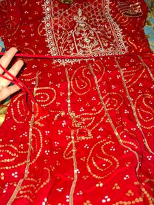 Red &amp; Gold Paisley Print Kurti