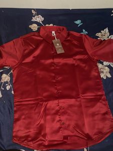 Red Button-Down Shirt