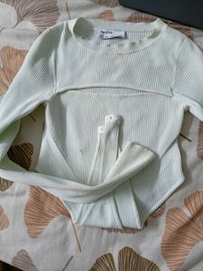 White Cutout Bodysuit